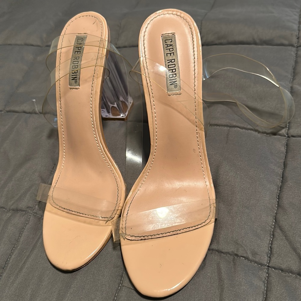 Clear/Nude Box Heels